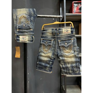 Quần Short Jean Nam Chữ U QS2029-JD3905 Màu Xanh Was Gân Chỉ Trắng&Nâu Chất Denim Dày Dặn Mẫu Mới 2025 K3 STORE