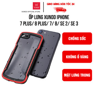 Ốp lưng XUNDD iPhone 7 Plus/8 Plus/ 7/ 8/ SE 2/ SE 3 (ALPHA SERIES) - Viền TPU, Chống sốc, Cạnh màu - Đỏ