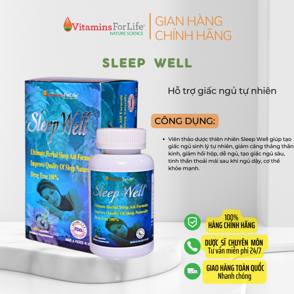 Sleep Well giúp ngủ ngon, giảm căng thẳng thần kinh