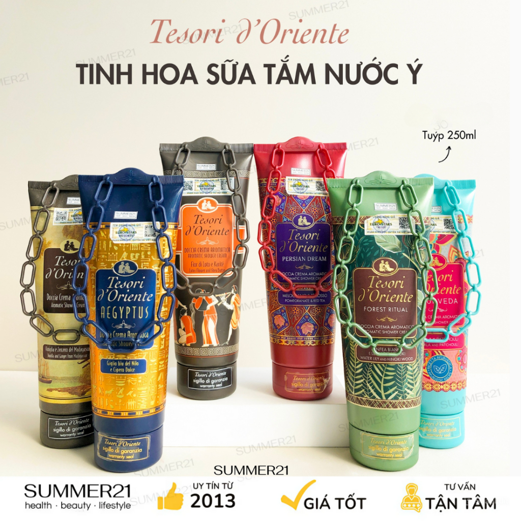 𝐒𝐮̛̃𝐚 𝐭𝐚̆́𝐦 𝐠𝐢𝐮̛̃ 𝐦𝐮̀𝐢 𝐥𝐚̂𝐮 TESORI D'ORIENTE AROMATIC SHOWER CREAM 250ML