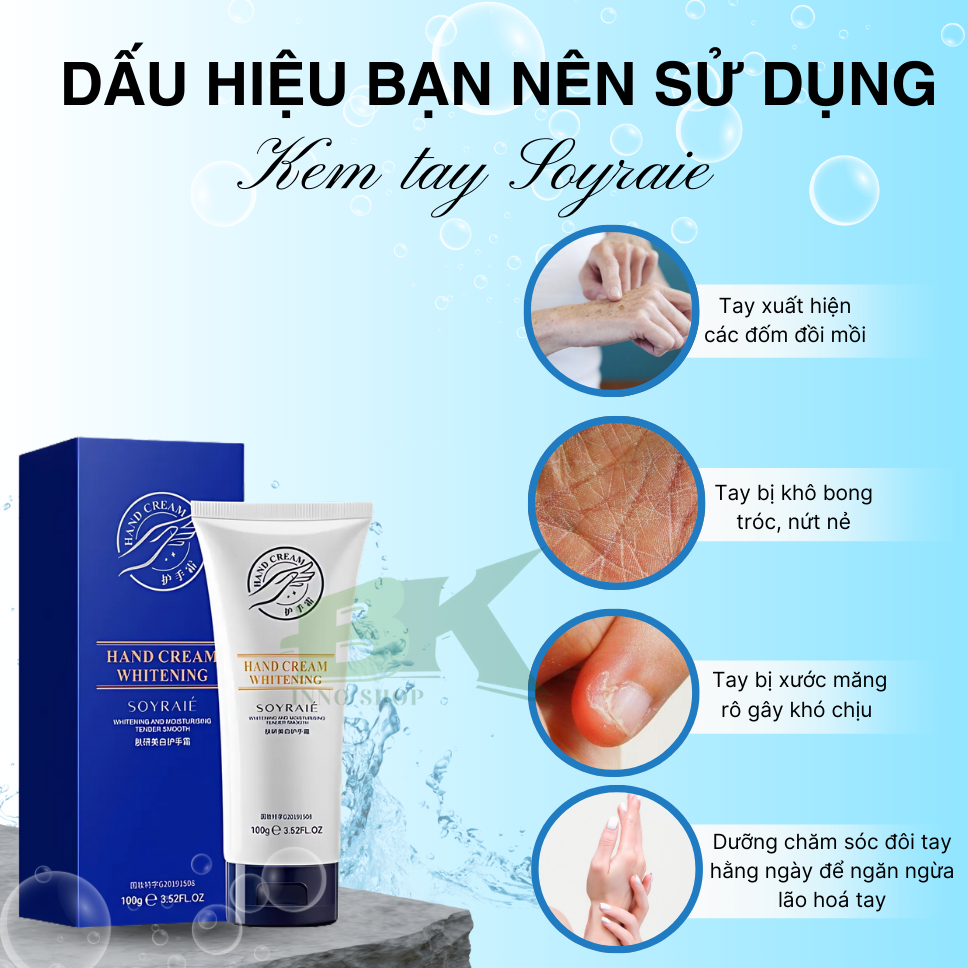 Kem Dưỡng Da Tay SOYRAIÉ 100g Cấp Ẩm Chuyên Sâu, Giúp Da Tay Mềm Mịn, Trắng Sáng Tự Nhiên, Không Vết Thâm Sạm | BK INNO