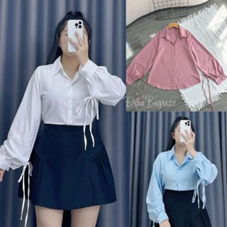 Áo Sơ Mi Kiểu Bigsize Nữ Tay Dài Nhiều Màu Sắc Lên Phom Dễ Thương Vải Lụa Chéo Mềm Mịn Ít Nhăn SM170