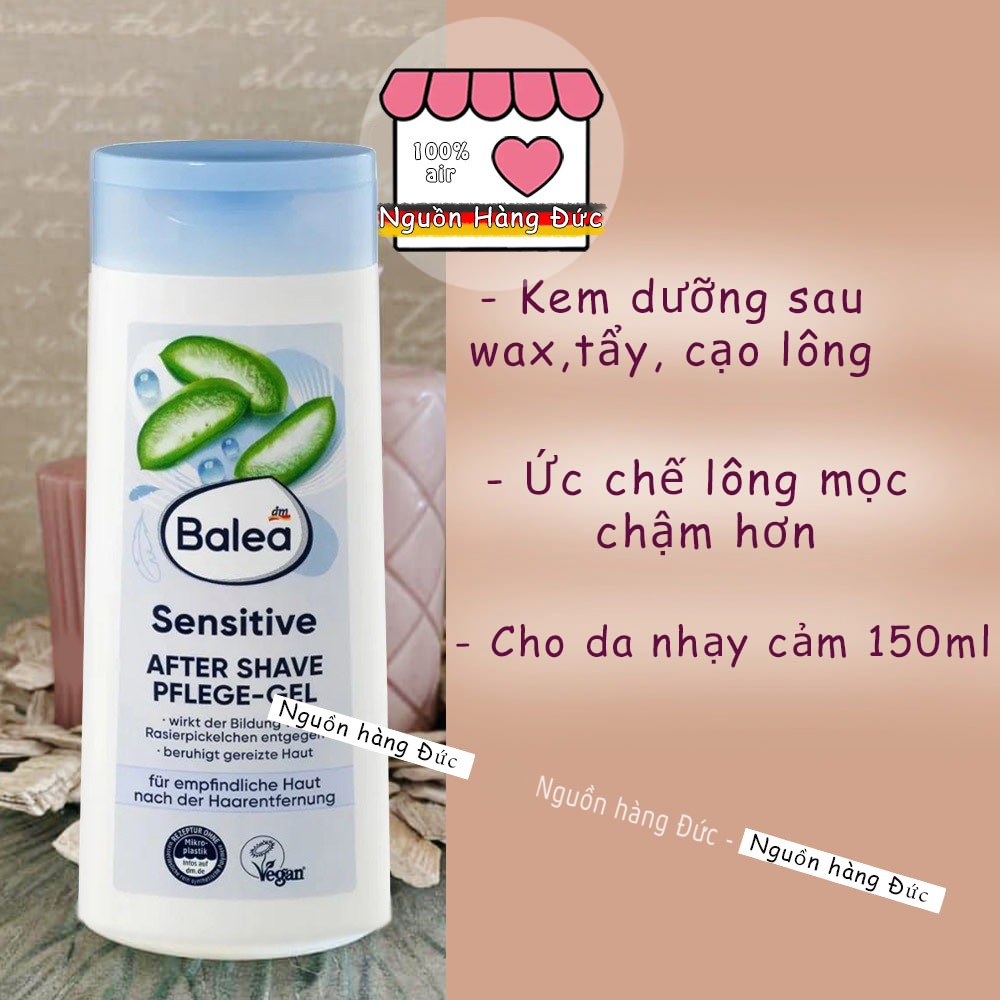 Kem dưỡng da sau wax, tẩy cạo lông Balea Sensitive da nhạy cảm nhất- Nguồn hàng Đức
