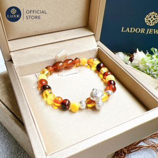 Vòng tay Hổ Phách cho bé mix bi bạc và charm con giáp Rắn 7 Bi Và 9 Bi Cho Bé Trai Và Gái 2025 Lador