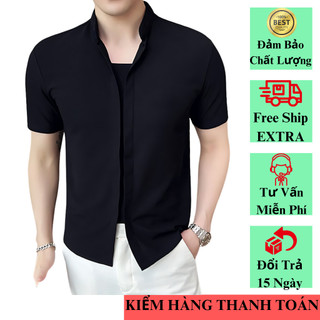  Áo Thun Nam Cổ Tàu Kiểu Hàn Quốc Lịch Lãm Sang Trọng 2 Màu Basic Đen Trắng Dễ Phối Đồ H73 