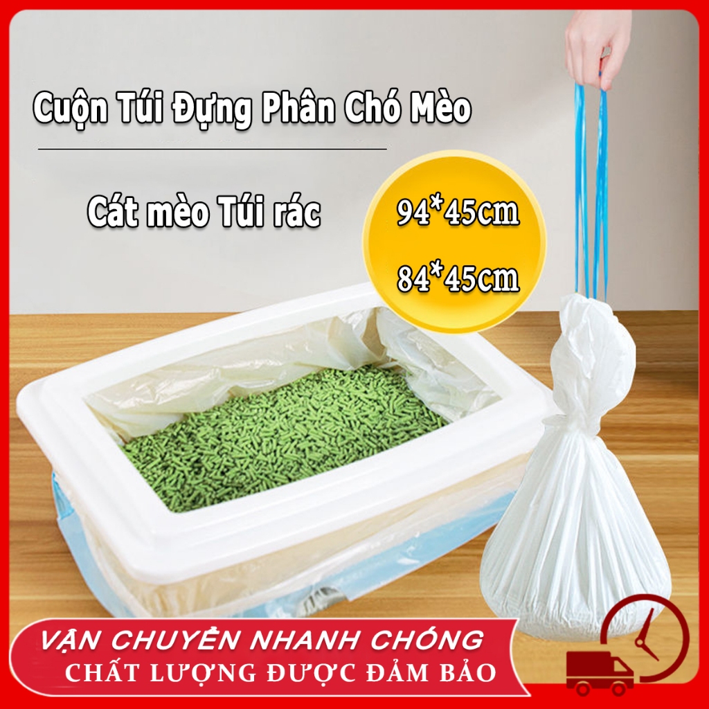 🔥Túi Nilon Hốt Dọn Phân Chó Mèo Tiện Dụng，Cuộn Túi Đựng Phân Chó Mèo cát mèo Túi rác Khay vệ sinh cho mèo Túi rác Cat li
