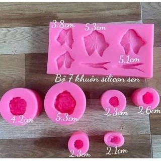 Set 7 khuôn hoa sen Thái làm rau câu, socola, nến, xà phòng