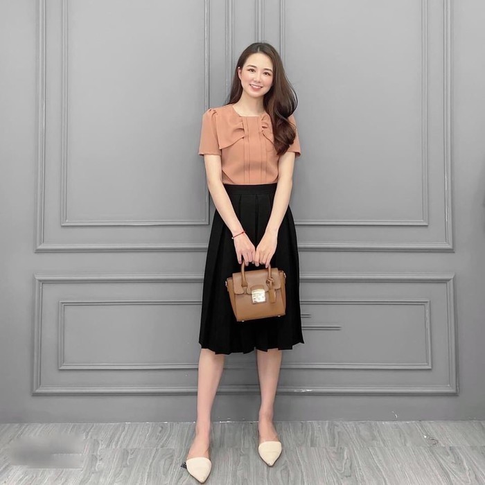 Áo sơ nữ ❣️FREESHIP❣️ÁO PHỐI NƠ SIÊU XINH Phom dáng ao chuẩn đẹp,