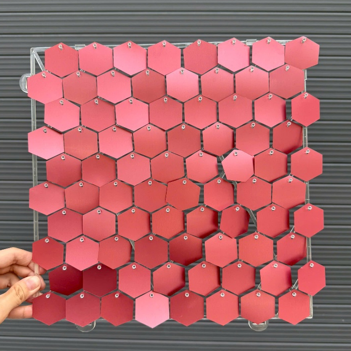 Thùng 88 Tấm Sequin Gió Hình Lục Giác Hồng, Sequin Trang Trí Backdrop Sinh Nhật, Sự Kiện