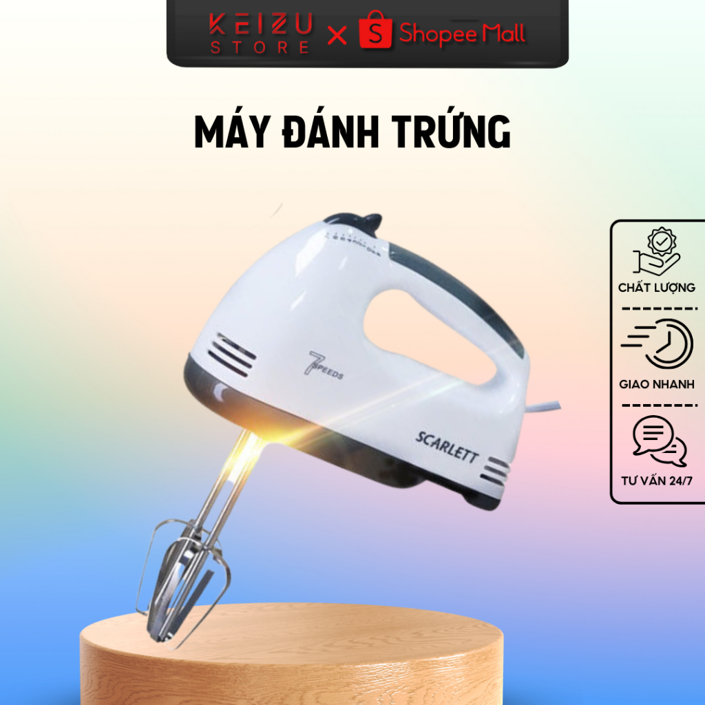 Máy Đánh Trứng Cầm Tay KEIZUMART, Tặng Kèm 4 Đầu Đánh Trứng Cao Cấp, Hoạt Động Êm Ái