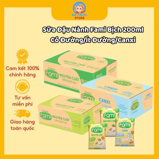 Thùng 40 Bịch sữa đậu nành Fami Nguyên chất có đường/ ít đường/Canxi Ít Đường (40 bịch x 200ml)