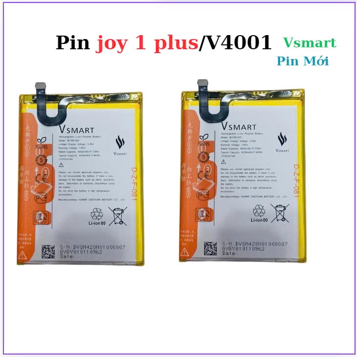 Pin vsmart V4001 Joy 1 Plus ,mới