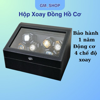 Hộp Đựng Đồng Hồ Cơ 6 Xoay 6 Trưng Bày Nhiều Chế Độ Xoay Có Đèn Led W187