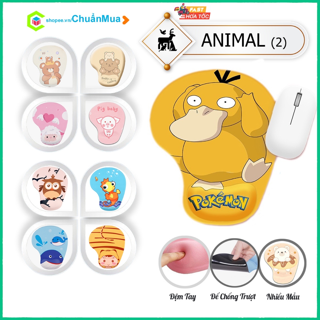 Miếng Lót Chuột Cute Mouse Pad Silicon Animal 3D ( Pad Chuột Chống Nước Mỏi Tay Có Đệm MousePad lotchuot )