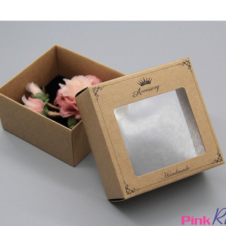 Hộp đựng cài áo cao cấp nâu kraft Kích thước: 10*10cm* cao 5cm đựng phụ kiện trang sức, quà tặng, gói quà