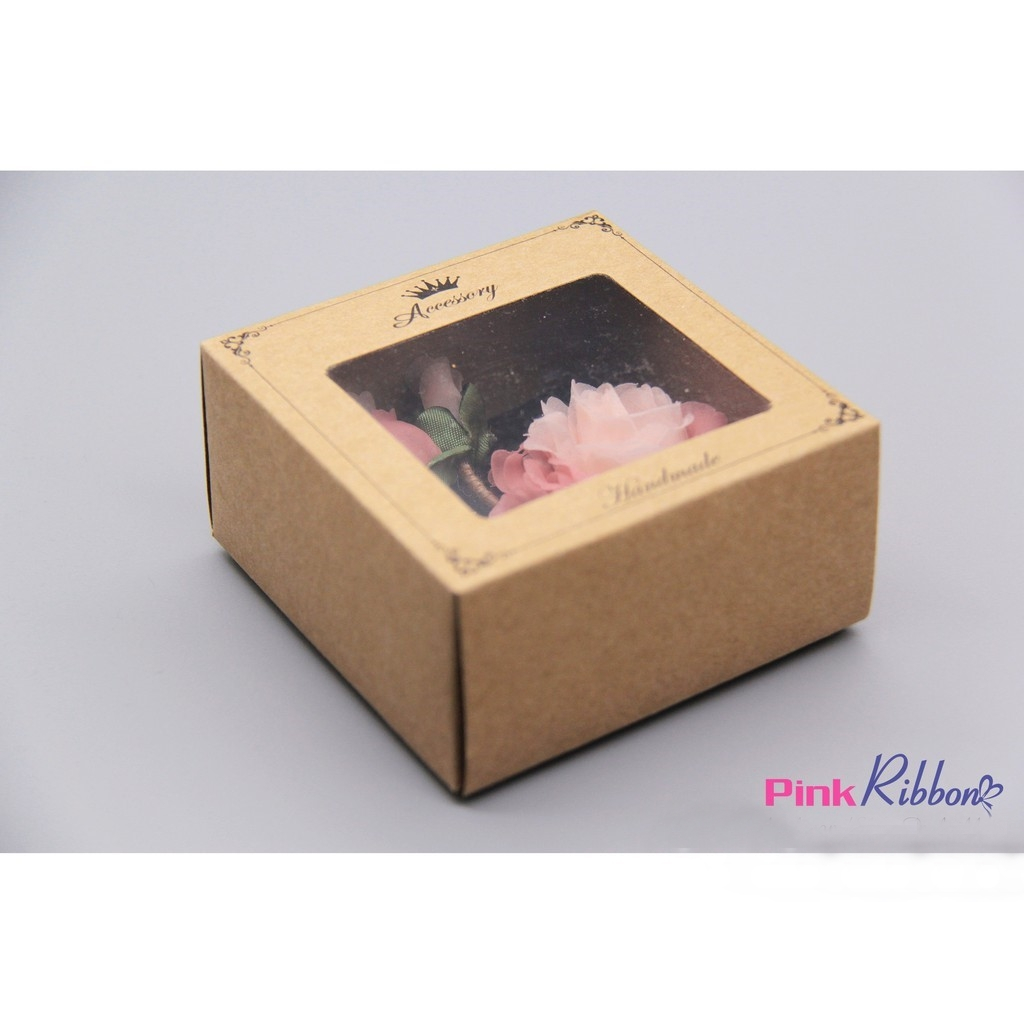 Hộp đựng cài áo cao cấp nâu kraft Kích thước: 10*10cm* cao 5cm đựng phụ kiện trang sức, quà tặng, gói quà