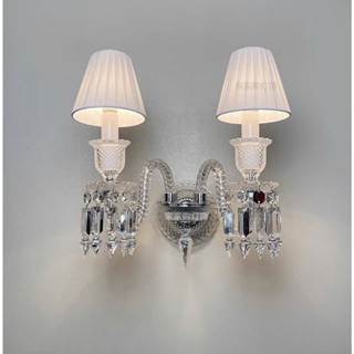 Đèn treo tường nến Pha lê tân cổ điển Bắc Âu, Đèn treo phòng khách phòng ngủ hiện đại