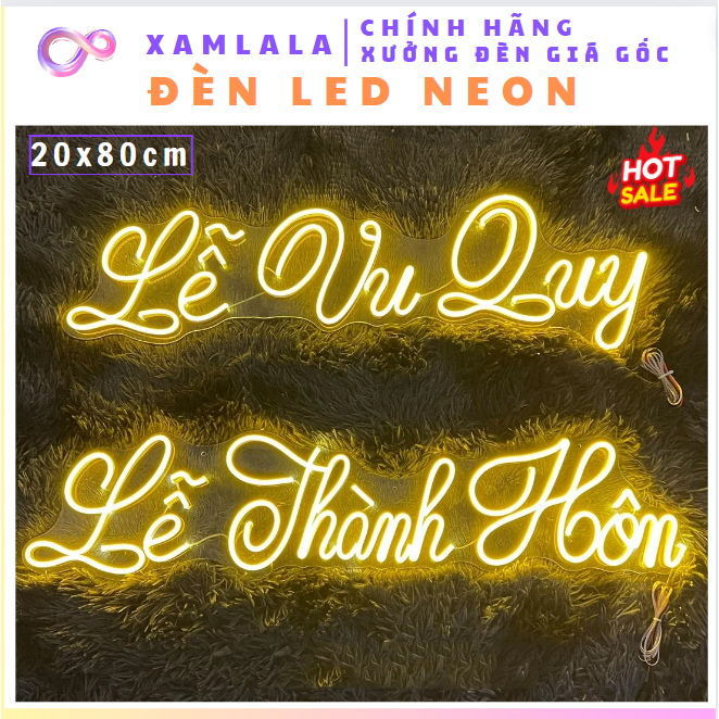 Đèn Led Neon chữ Lễ Vu Quy - Tân Hôn - Thành Hôn - Đính Hôn  | Trang trí tiệc cưới, wedding