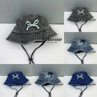  SALE  Bé 2-5 Tuổi Vđ 52cm_Mũ denim bucket tai bèo vành trai gái trẻ em phungvyshop-nón  Bo Trung NƠ BÉ JEAN NHA     