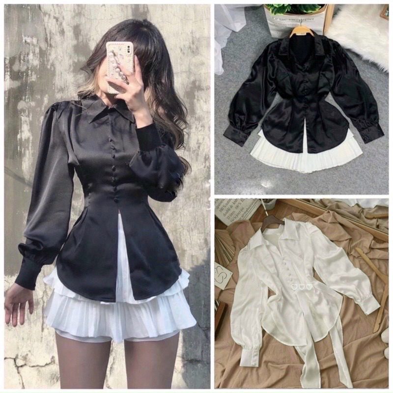 [Shop NÀNG BÉO 50KG ĐẾN 90KG ] Áo sơ mi cột eo sành điệu