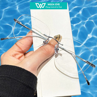 Gọng Kính Không Viền Siêu Nhẹ Nam Nữ TỔNG TÀI -CỰC NGẦU, gọng titan chống ánh sáng xanh W17