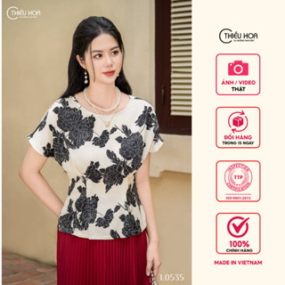 Áo kiểu trung niên thiết kế cao cấp sang trọng chất liệu Lụa Tô Châu mịn mát thương hiệu Thiều Hoa AN4L0535