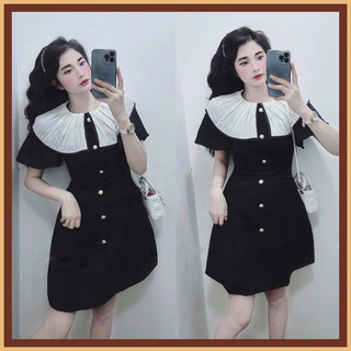 [Đầm nữ bigsize 50kg đến 90kg] Đầm dự tiệc ngắn dáng A cổ xoè
