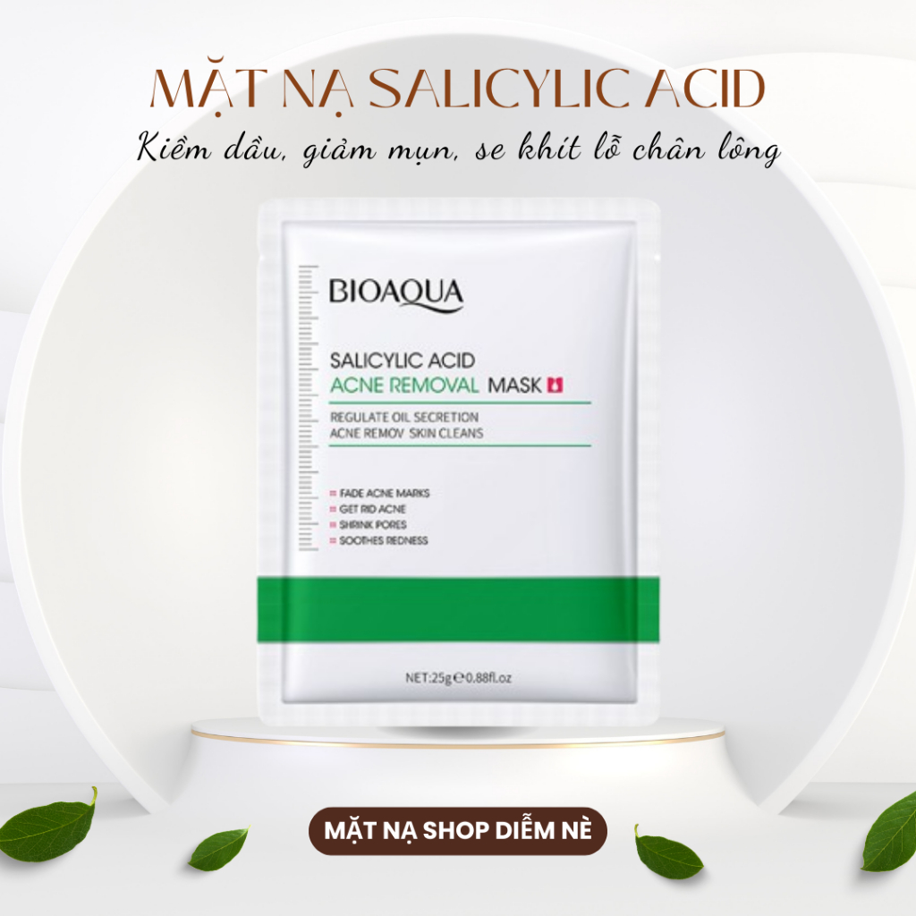 [Lẻ 1 miếng] mặt nạ Salicylic Acid BioAqua dưỡng da mụn, giảm dầu nhờn, mụn ẩn
