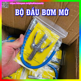 Đầu bơm mỡ bò bôi trơn 2 cách 6 chấu, đầu kẹp bơm mỡ
