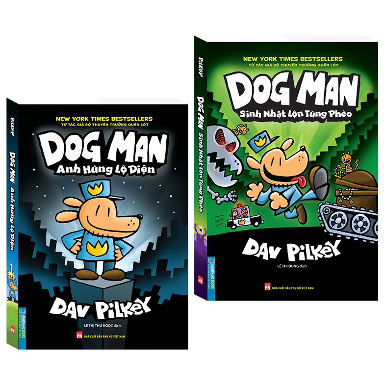Sách - Combo 2c DOG MAN anh hùng lộ diện + sinh nhật lộn tùng phèo (T1 + T2)