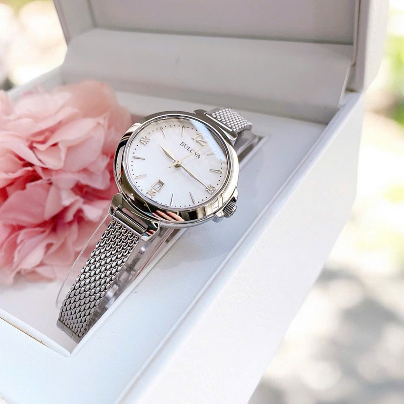 ĐỒNG HỒ NỮ CHÍNH HÃNG Bulova 96P150 Quartz Sapphire Mesh Stainless