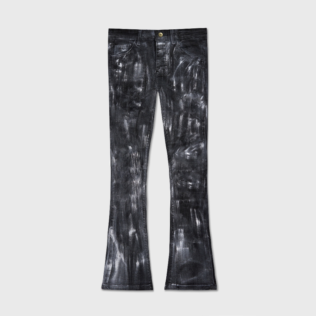 QUẦN JEAN LOE WASH ĐEN XÁM CO DÃN CAO CẤP / FLARED GREY ROY DESIGN