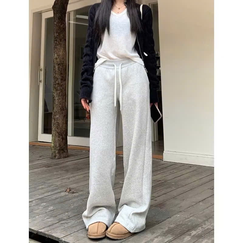 Quần Nỉ Nữ Ống Rộng Mẫu Mới Hottrend Kèm Dây Rút Chất Nỉ Dầy Dặn Mềm Mại Lên Form Xinh MA366 | BigBuy360 - bigbuy360.vn