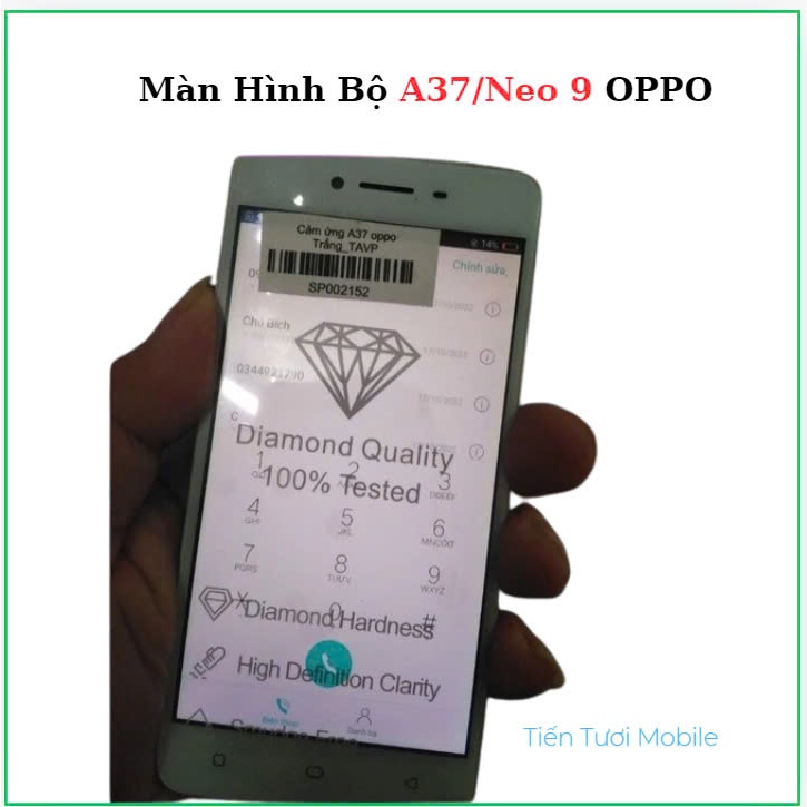 Màn hình bộ oppo A37/Neo 9,đã ép cảm mới (màn bị ám hồng nhẹ phản quang)