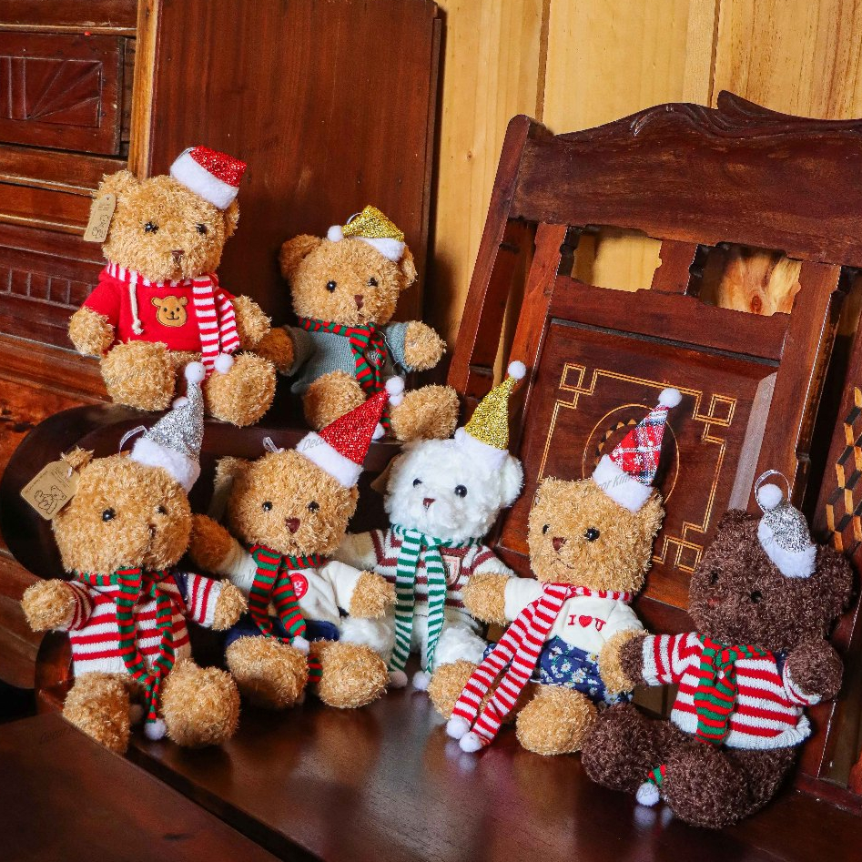 Gấu Bông Trang Trí Noel Cây Thông Giáng Sinh VB98 Decor Phong Cách