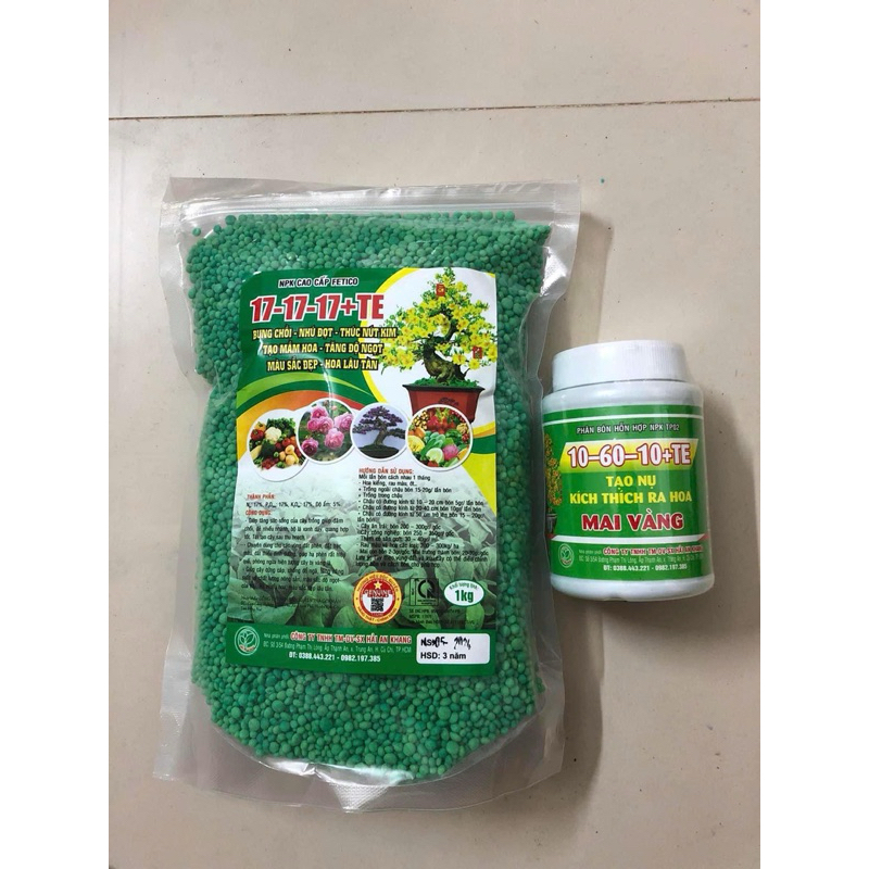 Phân bón tạo nụ Mai chơi tết  17-17-17 +te
