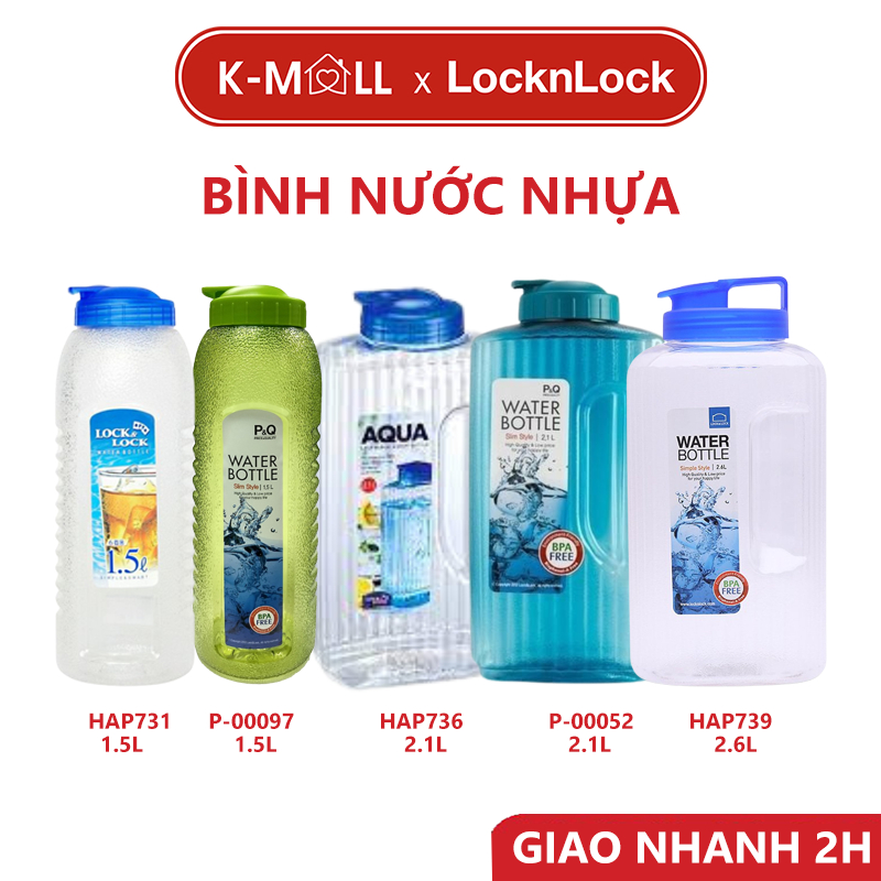 Bình đựng nước LocknLock Water Bottle BPA Free HAP739 2.6L HAP730 HAP736 P-00052 nhiều size, nhiều dung tích - K-MALL