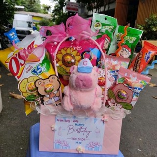 HOẢ TỐC -LÀM SẴN - GIỎ QUÀ BÁNH KẸO GẤU BÔNG PHK SHOP 16 MÓN BÁNH KẸO PHK SHOP GIỎ HOA BÁNH KẸO