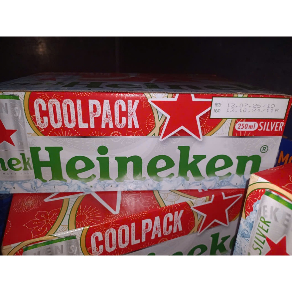 Bia Heineken Silver Coolpack 250ml x 24 lon