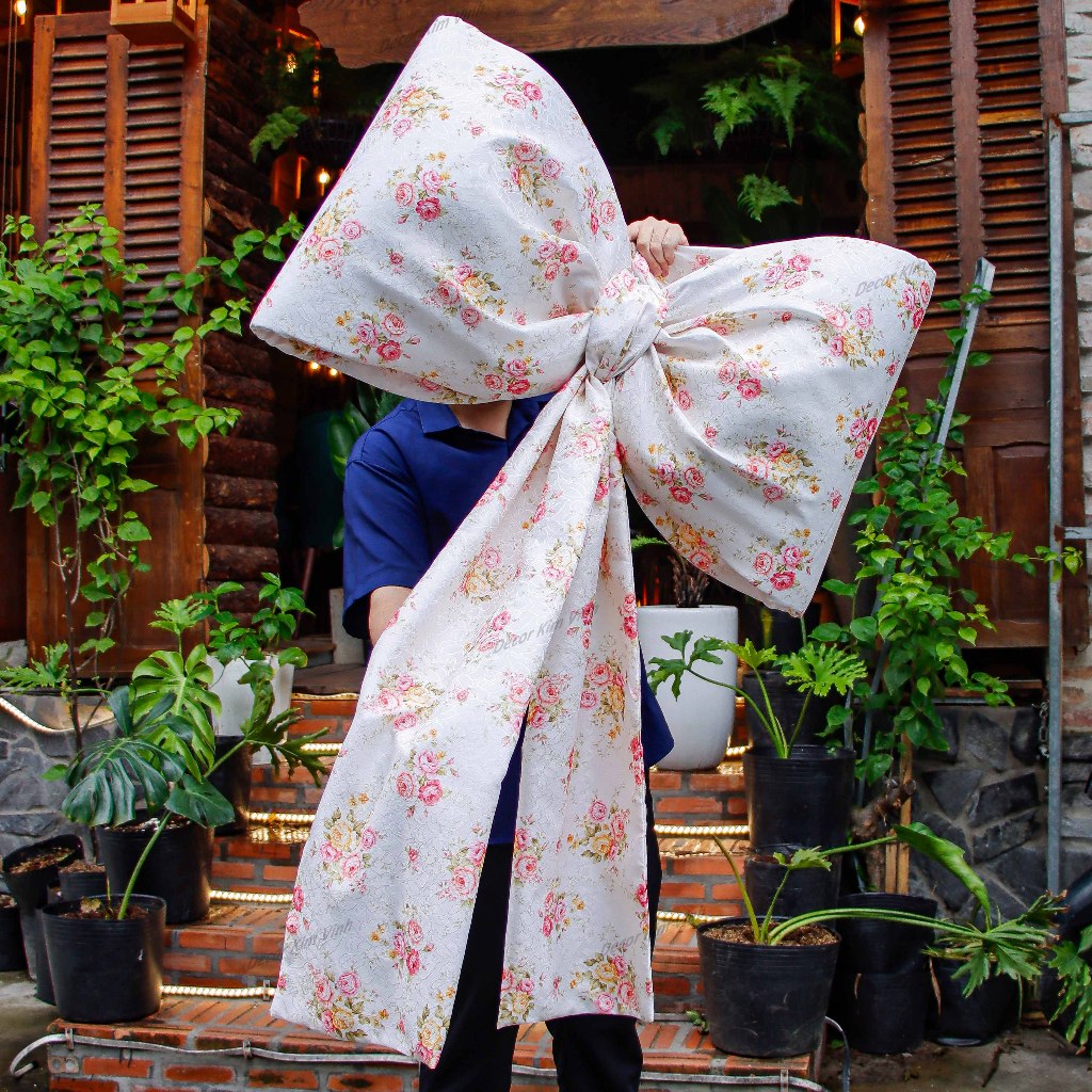 Nơ Vải Hoa Hồng NCC03 Siêu Lớn 1 Mét Sang Trọng Cao Cấp Trang Trí Nhà Cửa Decor Tiệc Noel Giáng Sinh