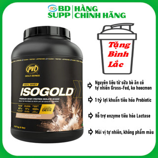PVL ISO GOLD Whey Protein Isolate & Hydrolyzed 5Lbs 2.2kg (73sv), Hỗ Trợ Tăng Cơ, Lợi Khuẩn, Enzyme
