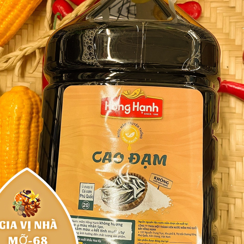 Nước mắm cá cơm Hồng Hạnh- (20 độ đạm) - 4,9 lít