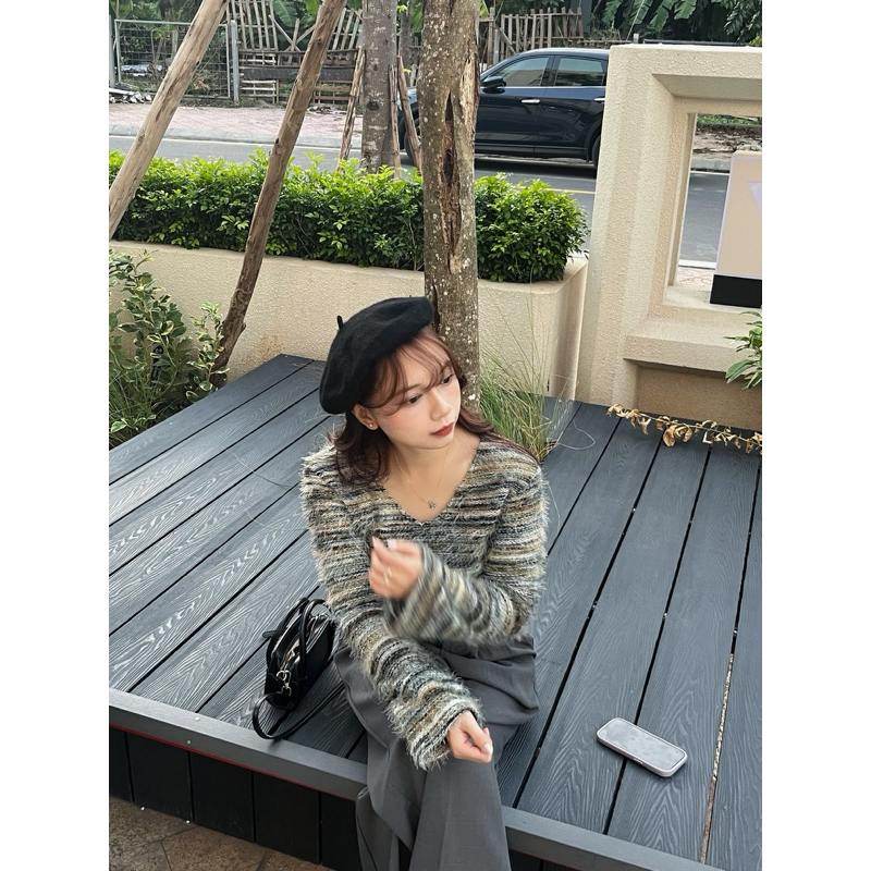Áo len croptop tay dài lông mịn  [Thanh lý ononmade / Tí ngoan / Joiedesroses / libre / Veos / Khale