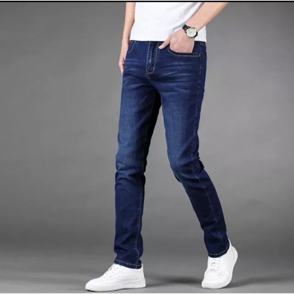 Quần jeans nam ôm co giãn, Quần bò nam trơn ôm skinny