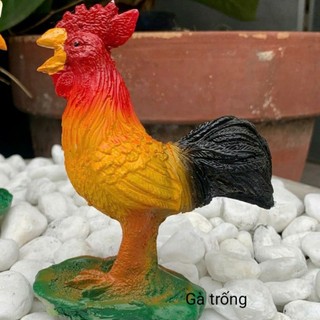 Mô hình 2 Gà nông trại (Size lớn)Gà Trang Trí Hồ Cá, Sân Vườn...