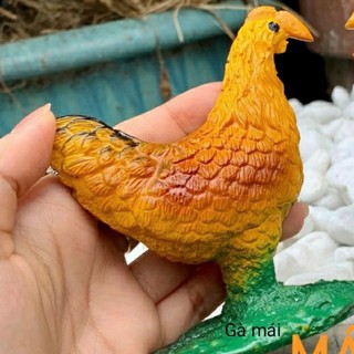 Mô hình 2 Gà nông trại (Size lớn)Gà Trang Trí Hồ Cá, Sân Vườn...