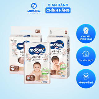  Tã bỉm MOONY NATURAL nội địa Nhật dán quần đủ size NB62-S58-M46-L38-L36-XL32 