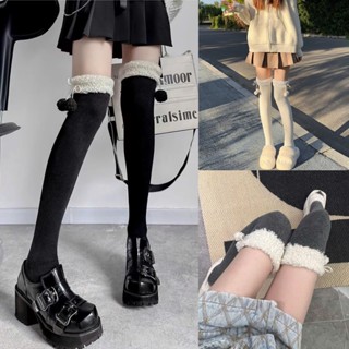 TL174 Tất Vớ Len Lông Cừu Dài Qua Gối Giữ Ấm Mùa Thu Đông Dành Cho Nữ BULL.SHOP