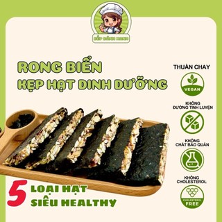  RONG BIỂN KẸP HẠT giá tận xưởng thanh dinh dưỡng không đường mẹ bầu ăn vặt ăn kiêng healthy 