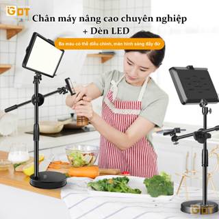 Bộ Quay Video Để Bàn Xoay 360 Độ ĐÈN LIVESTREAM Chân Quay Video Chụp Ảnh Từ Trên Xuống Chắc Chắn